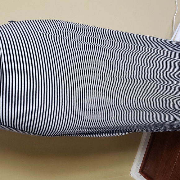 NWT Black & White Striped Maxi Knit Skirt - Picture 2 of 9